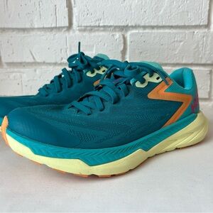 Hoka Teal and Orange Running Shoes